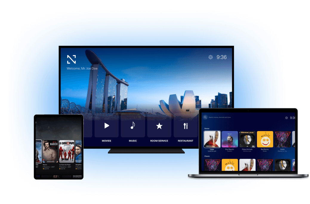 Britishtvuk.uk IPTV interface shown on multiple devices like TV, tablet, and laptop